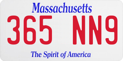 MA license plate 365NN9