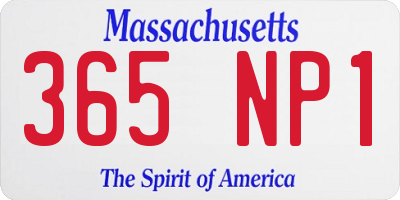 MA license plate 365NP1