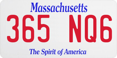 MA license plate 365NQ6