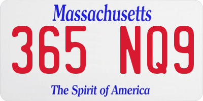 MA license plate 365NQ9