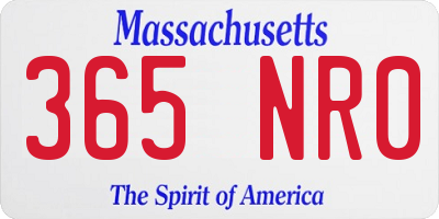 MA license plate 365NR0