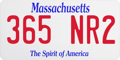 MA license plate 365NR2