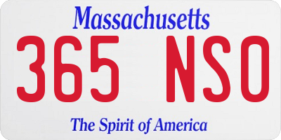 MA license plate 365NS0