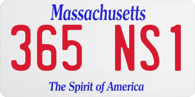 MA license plate 365NS1