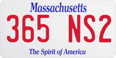 MA license plate 365NS2