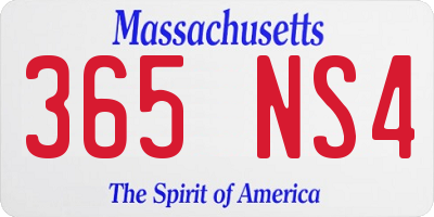 MA license plate 365NS4