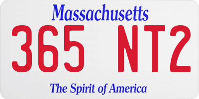 MA license plate 365NT2
