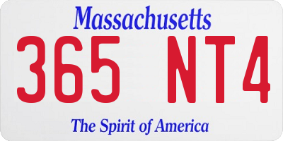MA license plate 365NT4