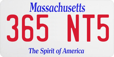 MA license plate 365NT5