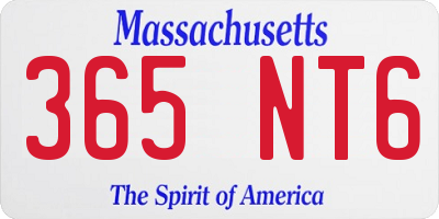 MA license plate 365NT6
