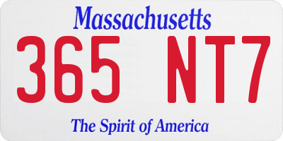 MA license plate 365NT7