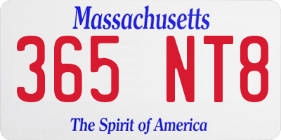 MA license plate 365NT8