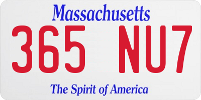 MA license plate 365NU7