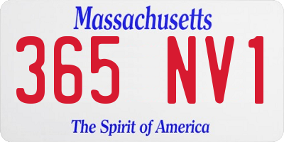 MA license plate 365NV1