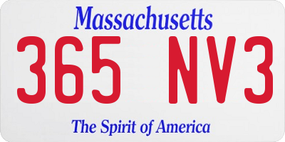 MA license plate 365NV3