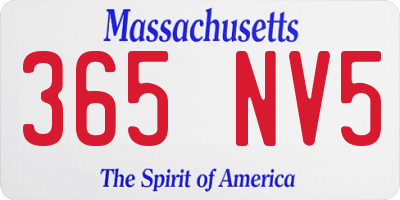 MA license plate 365NV5