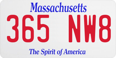 MA license plate 365NW8
