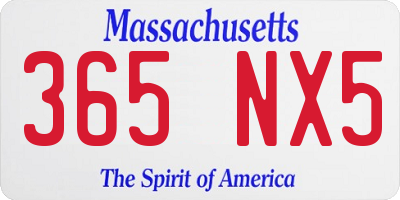 MA license plate 365NX5