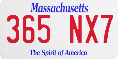 MA license plate 365NX7