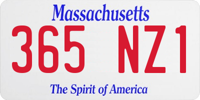 MA license plate 365NZ1
