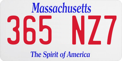 MA license plate 365NZ7