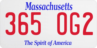 MA license plate 365OG2