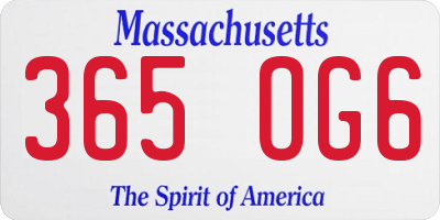 MA license plate 365OG6