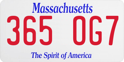 MA license plate 365OG7