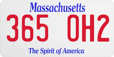 MA license plate 365OH2