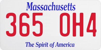 MA license plate 365OH4