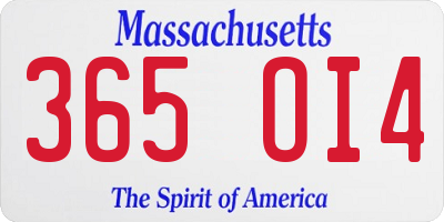 MA license plate 365OI4