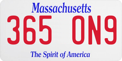 MA license plate 365ON9