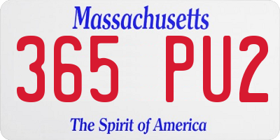MA license plate 365PU2