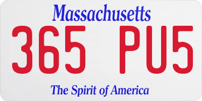 MA license plate 365PU5