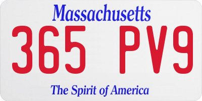 MA license plate 365PV9