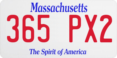 MA license plate 365PX2