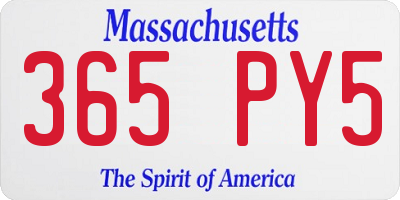 MA license plate 365PY5