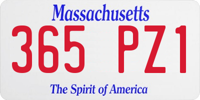 MA license plate 365PZ1