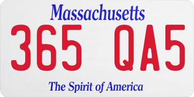 MA license plate 365QA5