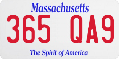 MA license plate 365QA9