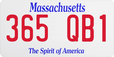 MA license plate 365QB1