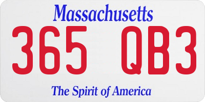 MA license plate 365QB3