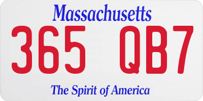 MA license plate 365QB7