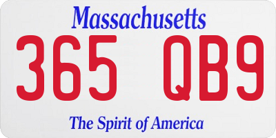 MA license plate 365QB9