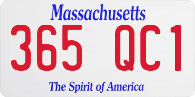 MA license plate 365QC1