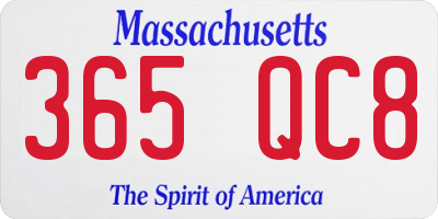 MA license plate 365QC8