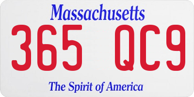MA license plate 365QC9