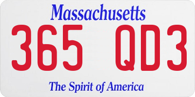 MA license plate 365QD3