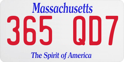 MA license plate 365QD7