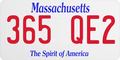 MA license plate 365QE2